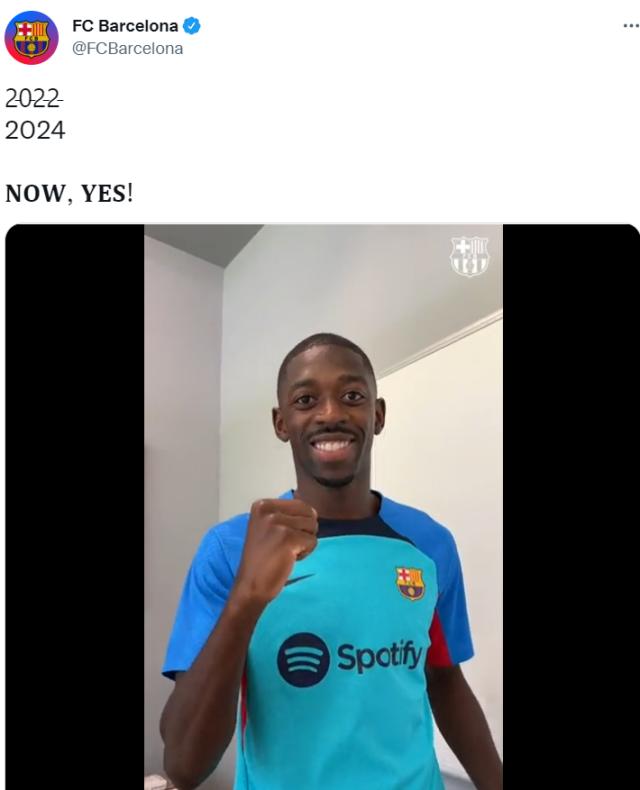 开云体育-肥皂剧终于结束！官方：巴萨与登贝莱签订2年新合同